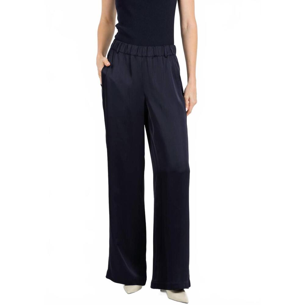 NEW MARGITTES irma satin pants in navy